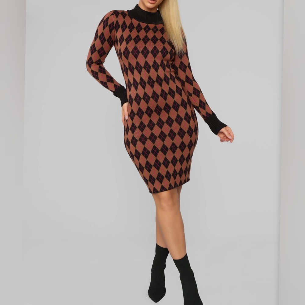 🔥Sexy Brown Sweater Dress - Picture 2 of 8
